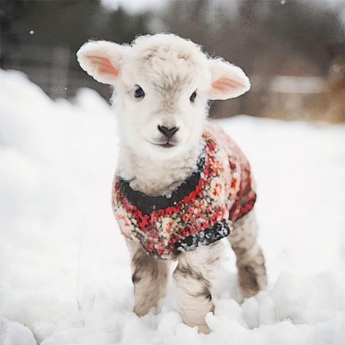 Lamb in Festive Sweater