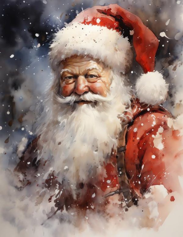 Classic Santa in Snow Scene
