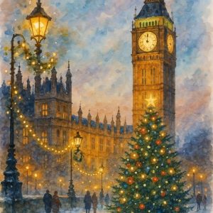 London Big Ben Festive Scene