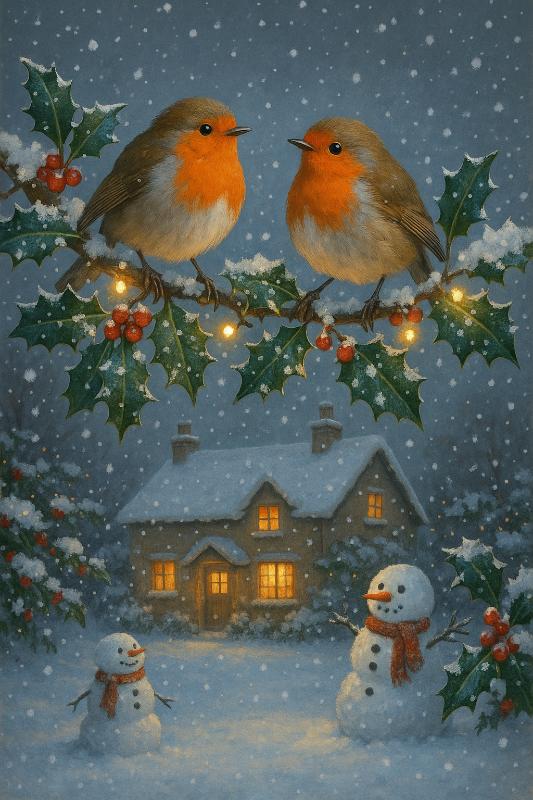 Robins on Holly Branch