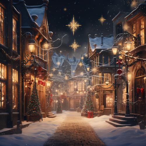 Victorian Christmas Street Scene