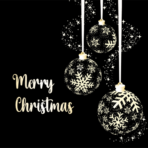 Black and Gold Glitter Baubles