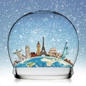 Landmarks in Snow Globe Scene