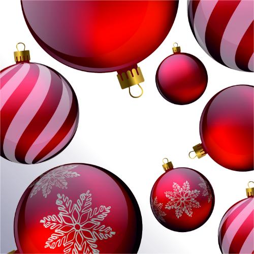 Red Baubles with Snowflake Motif