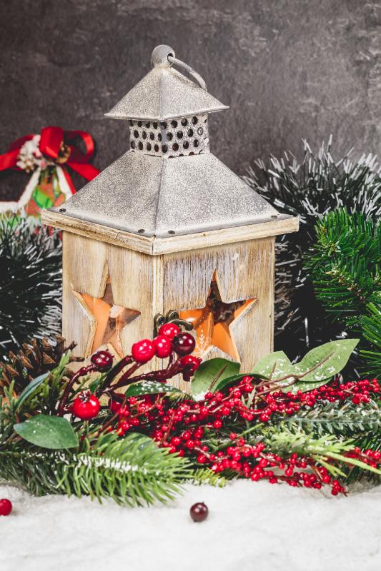 Rustic Lantern and Berries