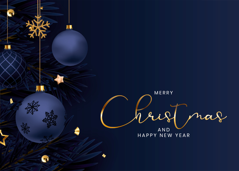 Navy and Gold Bauble