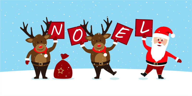 Santa and Reindeer Cartoon Fun