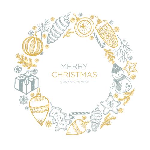 Illustrated Festive Wreath