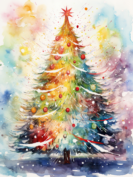 Bright Watercolour Tree
