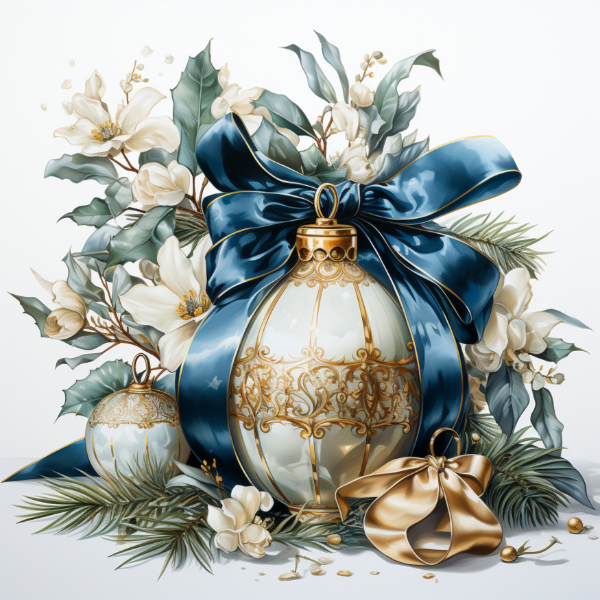 Blue and Gold Bauble