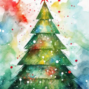 Green Watercolour Tree