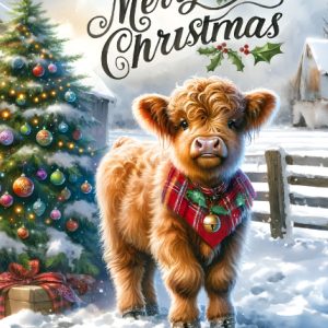 Merry Christmas Highland Calf