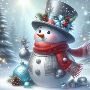 Blue Bauble Snowman