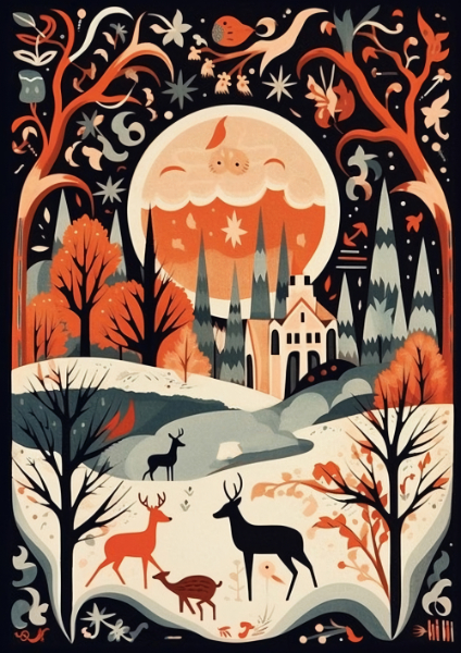 Scandi Orange Forest